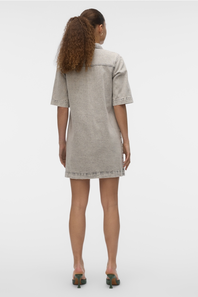 VMFENJA 2/4 SHORT DENIM DRESS GA NO 10317552 LIGHT GREY DENIM